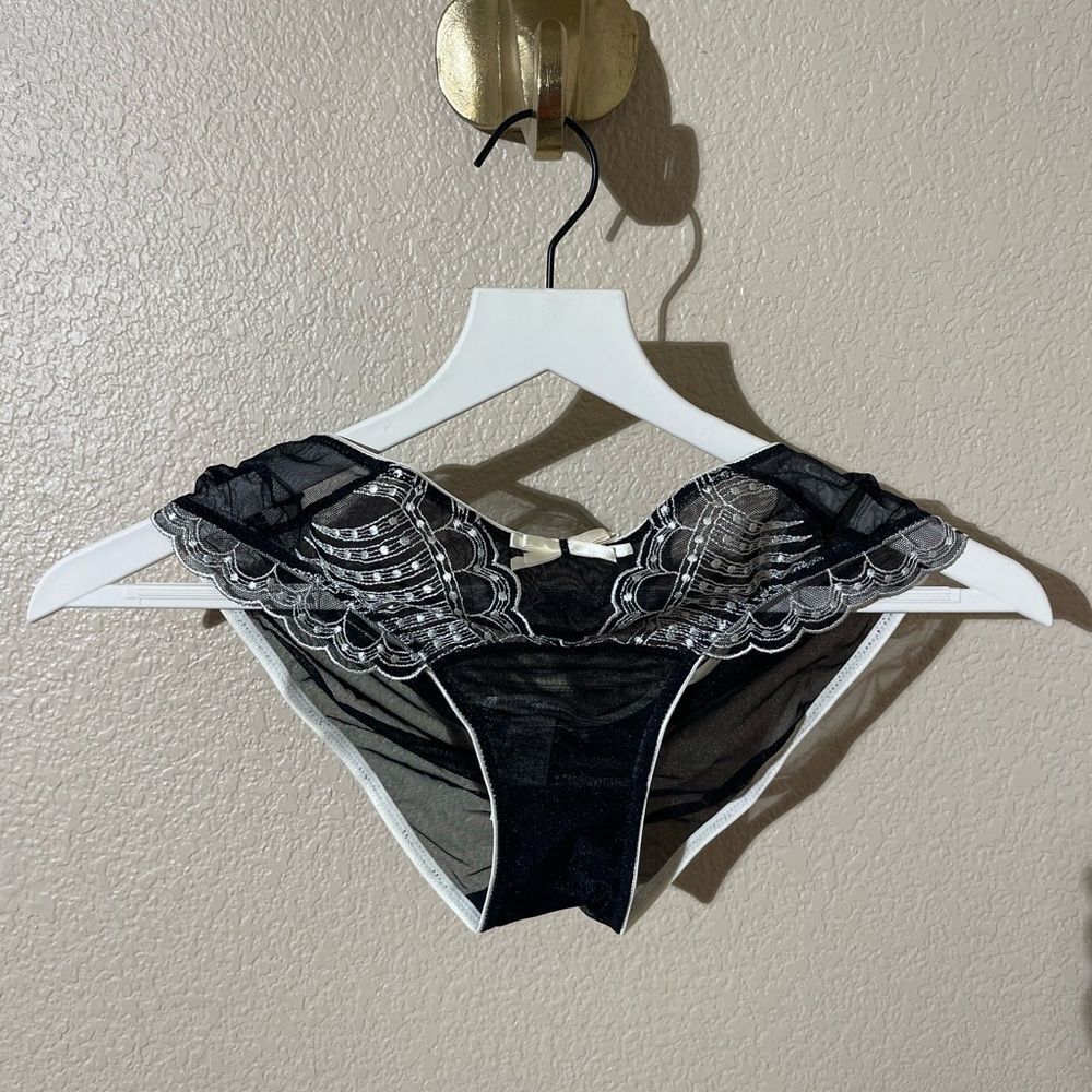 NWOT Pleasure State Emperors Throne Panty Elegant Black Lace Women's Panties